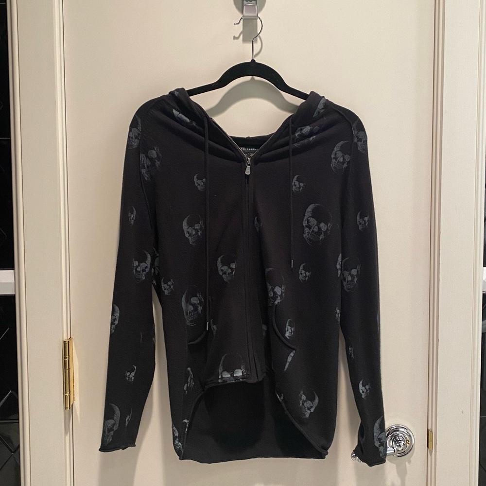 SKULL CASHMERE Black & Gray Zip Up